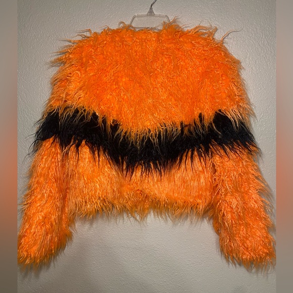 WOWO Orange and Black Teddy Jacket - Picture 5 of 5